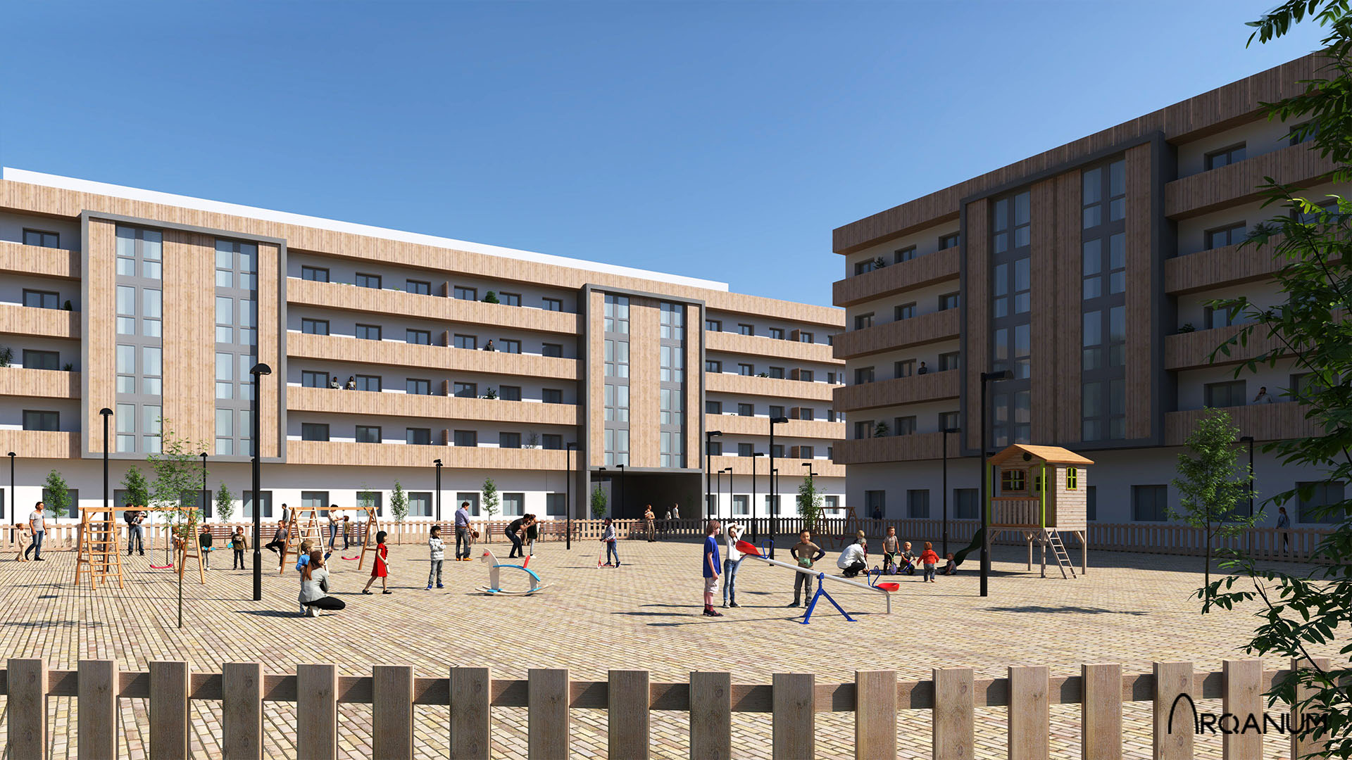Edificio de viviendas en L'Hospitalet de Llobregat, fachada